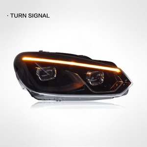 Phare modifié pour <span class=keywords><strong>Volkswagen</strong></span> <span class=keywords><strong>Golf</strong></span> 6, ensemble de phares modifiés, LED <span class=keywords><strong>bleu</strong></span>, feux de jour, clignotants LED, double lentille - Product Image 3