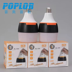 Poplor Led Emergency <b>Bulb</b> 30W Rechargeable Outdoor Camping Light With Replaceable Battery And E27 Base - Product Image 5