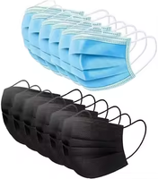 Masques plats noirs réutilisables, 3 plis, lavables, avec pince-nez réglable, en tissu non tissé, respirateurs de protection anti-poussière pour l'extérieur