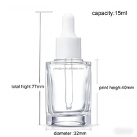 Bouteilles compte-gouttes cylindriques en verre ambré de 15 ml à 100 ml en gros, sérigraphiées, rechargeables, graduées, pour cosmétiques et huiles essentielles