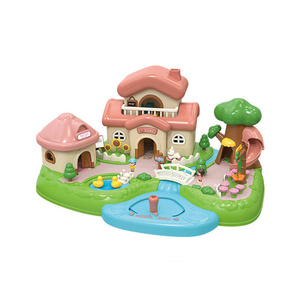 Ensemble de jeu d'imitation pour enfants en plastique ABS, Château de rêve de princesse avec lumières musicales et contrôle magnétique, pour l'éveil éducatif et l'interaction parent-enfant - Product Image 1