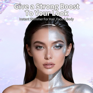 Poudre de paillettes 120 ml en gros, personnalisée, scintillante, pour fête, rendez-vous galant, brillante, non irritante, argentée, spray de paillettes pour cheveux et corps - Product Image 3