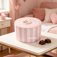 Boîte d'emballage ronde personnalisée de haute qualité, boîte cadeau en chocolat estampillée or pour la Saint-Valentin avec insert en EVA