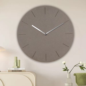 Modern Concrete Round <b>Wall</b> <b>Clock</b> Silent Quartz Needle Display <b>Grey</b> Decorative Timepiece for Living Room - Product Image 3