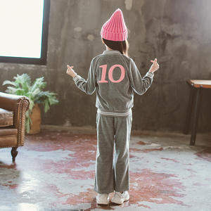 Pantalon long en coton et leggings en velours pour enfants, style sport coréen, design de combinaison pour enfants, fournisseur de vêtements en Chine - Product Image 3