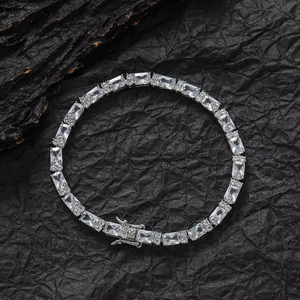 Square Zirconium Round Zirconium Mix and <b>Match</b> Tennis <b>Bracelet</b>, Copper Zirconium Hip Hop <b>Bracelet</b> Tanjing Fashion - Product Image 2