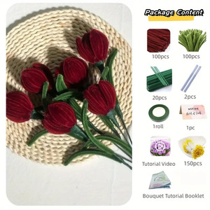 Limpiapipas azules, suministros para manualidades, para hacer ramos de flores, regalo del día de la madre, herramientas de arte y manualidades hechas a mano, 14 piezas - Product Image 5