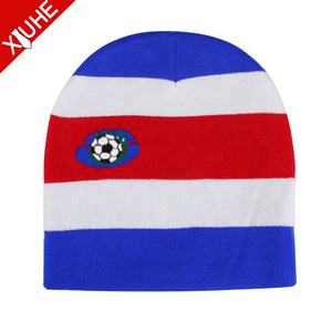 Haute Qualité Double Face Personnalisé Tricoté Cou Ventilateur Football Football Tricoté Bleu Foulards et Chapeau Personnalisé Football Écharpe - Product Image 3