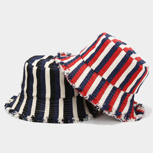 2025 chapeau seau femme à la mode avec rayé bord brossé motif à chevrons parasol plage approprié Camouflage Plaid Styles - Product Image 3