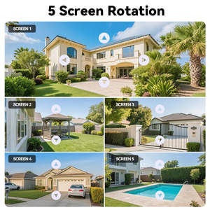 Caméra de sécurité sans fil à dôme, capteur CMOS 20MP, PTZ, IP66, étanche, H.265, rotation à <span class=keywords><strong>360</strong></span>°, 5 objectifs, 5 écrans - Product Image 4