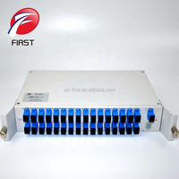 Répartiteur de Fibre Optique SC UPC PLC 1:32 1:8 1:16 1:64, Boîtier Métallique 1U 19 Pouces pour Montage en Rack, Monomode, Distribution Optique FTTx PON