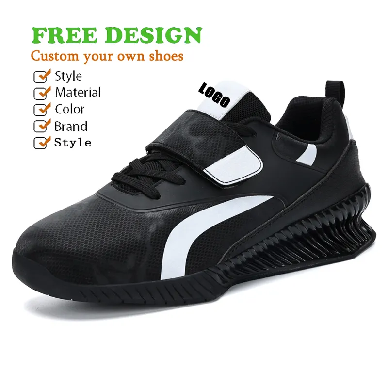 Custom Logo Workout Gym Fitness Bodybuilding Powerlifting Wet Lifting Trainer Squat Deadlift Weightlifting Shoes for Men