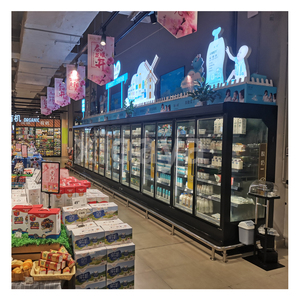 Hiển thị Máy làm lạnh tủ lạnh đơn nhiệt độ dọc cửa kính siêu thị lạnh Showcase làm mát không khí - Product Image 5