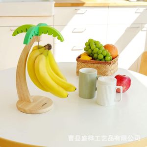 Soporte de Madera para Plátanos con Forma de Cocotero, Organizador de Frutas para Escritorio, Pieza Única - Product Image 3