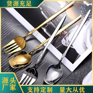 Stainless Steel Spoon Golden Rose Meal Spoon Creative Flower Spoon Student <b>Lunch</b> Box Meal Spoon Portable Spoon Fork Gift <b>Set</b> - Product Image 1