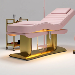 Customizable Electric <b>Metal</b> Foldable Massage <b>Table</b> High-Density Sponge 3 Motor Built-In Headrest Iron Frame Contemporary Salon - Product Image 1