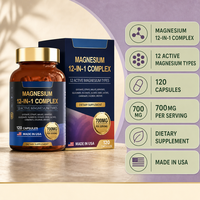 Capsule de complexe de magnésium 12-en-1 – Complément nutritionnel minéral quotidien pour adultes – Fournisseur d'usine – Marque privée – OEM ODM – Vente en gros