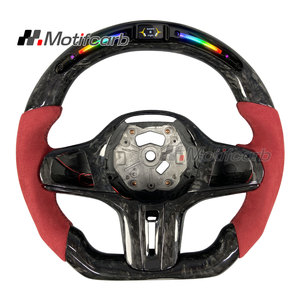 for BMW 2017-2024 G-Series G20 G21 G30 X3 X5 G01 G02 G05 F90 G29 Customized Black Forged Carbon Fiber LED Steering Wheel - Product Image 1