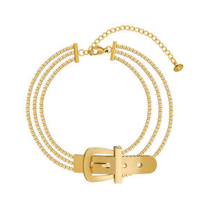 Bracelet Chaîne Multicouche Délicat en Acier Inoxydable Plaqué Or 18 carats pour Femme – Bijou Tendance - Product Image 5