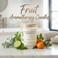Veilige, niet-toxische, handgemaakte fruitserie sojawas aromatherapie kaars met etherische olie voor thuis, woonkamer, villa decoratie