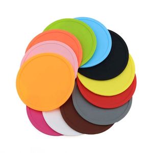 <b>Silicone</b> Table Mat Candy Color coaster Round Waterproof Non-slip Insulation Tea coaster Mat bar coaster - Product Image 1