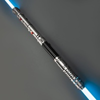 Pedang Laser Metal Hilt Nexussabers Darth Maul, Pedang Laser Berat untuk Duel dengan Efek Suara Blaster dari Maul Shadow Lord
