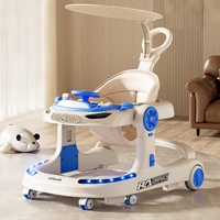 Marche-bébé pliable avec roues et siège, design anti-jambes arquées, hauteur réglable, marche-bébé musical avec plateau, roues silencieuses