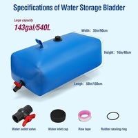 Réservoir d'eau pliable en bâche PVC tissée 1000D, imperméable et anti-UV, avec robinet, pour camping, urgence et sécheresse