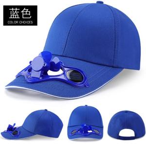 Gorra de béisbol unisex multicolor para primavera y otoño, sin necesidad de carga, con ventilador solar, visera larga, sombrero refrescante, 100% algodón común. - Product Image 5