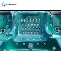 Baignoires Spa Sunrans Hydrorelax pour 7 Personnes Grande Capacité Jacuzzi Extérieur avec Fonction de Chauffage Toutes Saisons