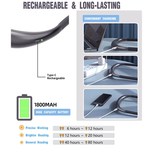Tay Linh Hoạt Miễn Phí Dệt Kim Cổ Ánh Sáng USB Có Thể Sạc Lại Đèn Đọc Sách 3 Chế Độ 6 Độ Sáng Cho Đêm Đọc Sách Trong Giường - Product Image 3