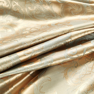 Bộ chăn ga gối Queen size cao cấp phong cách châu Âu, chất liệu Jacquard vàng, giá sỉ rẻ, chất liệu polyester, mát mẻ, 3 món// - Product Image 6