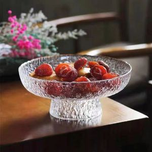 Plateau à fruits en verre de style japonais avec support pour le salon, le rangement des collations et des bonbons, réutilisable, design simple - Product Image 1