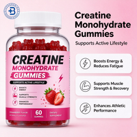 Gummies de créatine monohydrate 5g certifiées GMP pour femmes, 60 unités, 2 par portion, soutien musculaire, vente en gros OEM