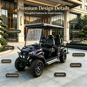 Voiturette <span class=keywords><strong>de</strong></span> transport électrique <span class=keywords><strong>de</strong></span> luxe pour hôtel, 4 places avec auvent, moteur silencieux, zéro émission, OEM - Product Image 1