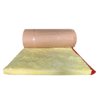 Laine minérale en fibre de verre Lambda 0.04 45mm avec papier kraft d'un côté, rouleau isolant thermique, prix