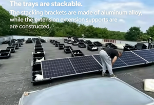 Great Solar OEM <b>Black</b> Solar Panel Stackable Design Carbon Steel Extension <b>Brackets</b> Features Drainage Ballast - Product Image 2