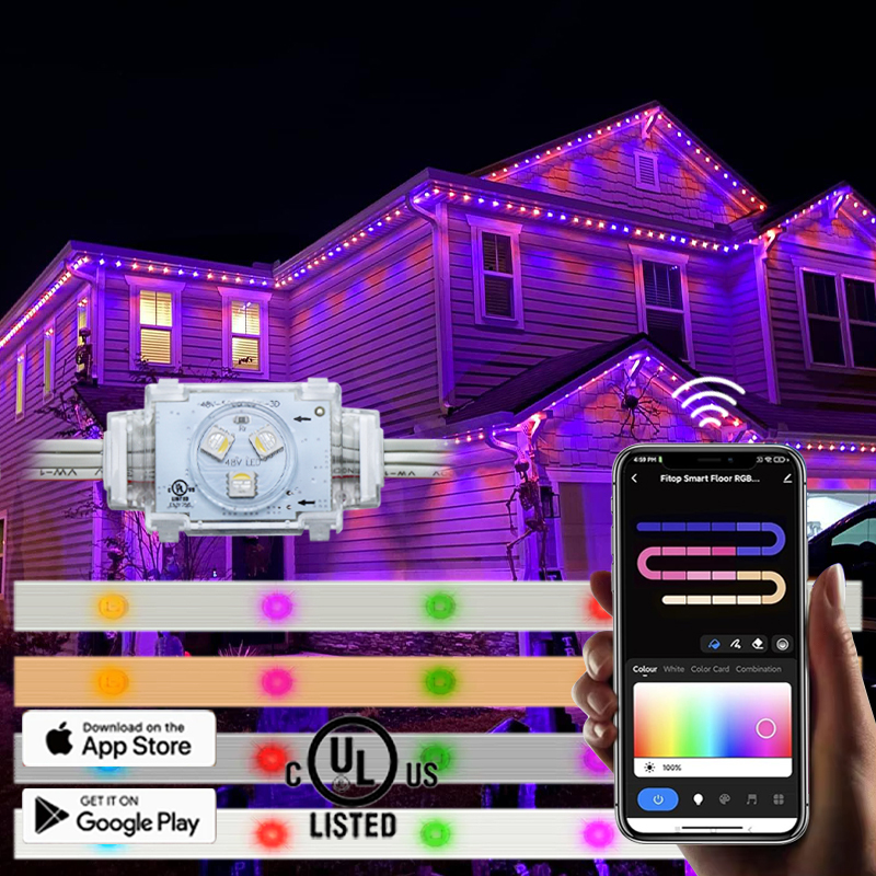 UCS2904 Jellyfish Style Smart LED Eave Strings Light Pixel Christmas Decoration IP68 48V Outdoor Holiday Lighting Permanent