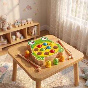 Juguete de Pesca Magnético de Madera Montessori, Rompecabezas de Animales de Dibujos Animados, Juego de Mesa para Niños, Bloques Educativos Tempranos, Cubo de Actividades - Product Image 5