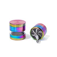 Vente de gros Moulin à café en métal personnalisé 40mm 50mm 55mm 63mm Moulin à fleurs en aluminium étanche avec logo personnalisé Moulins à 4 couches
