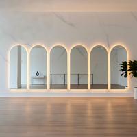 Espejo de Baño Ovalado Dorado con Luz LED para Barbería, Espejo de Pared para Salón de Belleza, Espejo Inteligente para Dormitorio