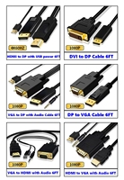 Cable HDMI a DisplayPort de 1.8M, 6FT, 4K 60HZ, Adaptador Convertidor HDMI 2.0 a DP con Cable de Alimentación USB para PS5, PS4 Pro, PC, Laptop
