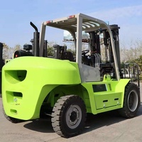 Chariot élévateur diesel FD100Z robuste de 10 tonnes avec mât à deux étages et pièces de rechange à vendre