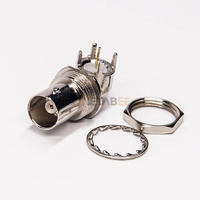 Connecteur RF BNC mâle-femelle à angle droit de 90 degrés, à souder sur circuit imprimé