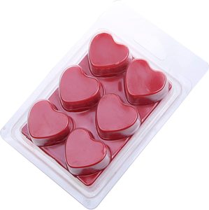Récipients de fusion de cire-moules de fusion de cire en plastique vides transparents à 6 cavités-100 paquets de coquilles en forme de cœur pour faire des tartes - Product Image 1