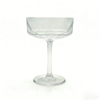 Verres à coupe en plastique côtelés simples, style américain moderne, collection haut de gamme, verres à vin pour coupes et verres à martini