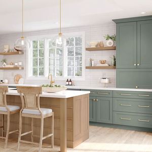 Armoires de cuisine modulaires en bois sur mesure de style shaker moderne pour appartement, centre commercial, salle à manger et cave à vin - Product Image 2