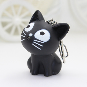 Porte-clés chat Kawaii lumineux LED avec son, porte-clés chat en carton avec son miaou~ Porte-clés <span class=keywords><strong>Simon</strong></span>'s Cat, vente chaude - Product Image 4