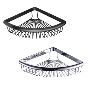 Estante de Esquina Rectangular de Acero Inoxidable Moderno de Doble Nivel para Baño, Montado en la Pared, para Almacenamiento de Toallas en la Ducha o el Inodoro, Impermeable - Product Image 4