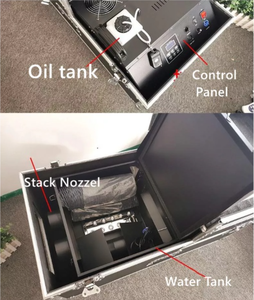 Générateur de brouillard au sol à double tube efficace, coque en alliage noir et composite bois, avec prise européenne, disponible toute l'année pour les théâtres - Product Image 3